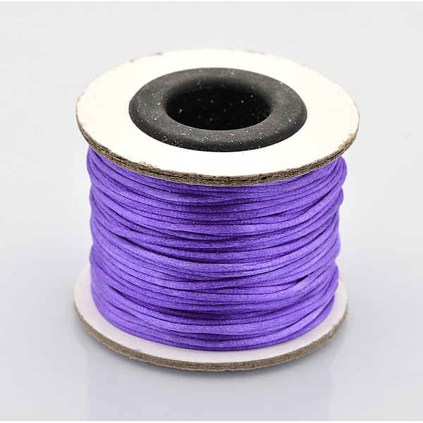 

PandaHall Macrame Rattail Chinese Knot Making Cords Round Nylon Braided String Threads, Satin Cord, Mauve, 1mm, about 32.8 yards(30m)/roll..., Purple