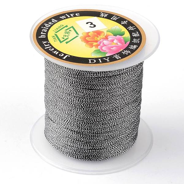 

PandaHall Round Metallic Thread, Embroidery Thread, 6-Ply, Colorful, 0.6mm, about 87.48 yards(80m)/roll Fibre