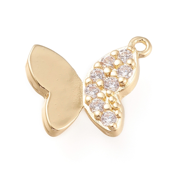 

PandaHall Brass Micro Pave Clear Cubic Zirconia Pendants, Long-Lasting Plated, Butterfly, Golden, 15.8x13.5x3mm, Hole: 1mm Brass+Cubic...