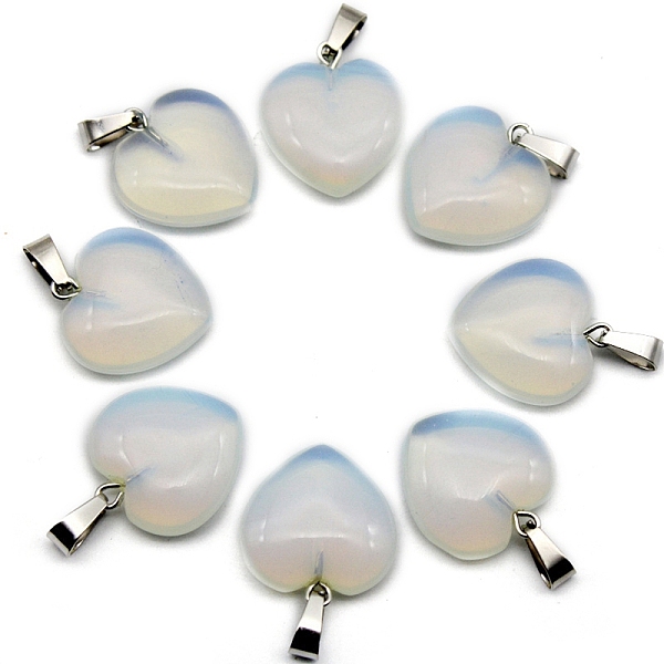 

PandaHall Opalite Pendant, Heart-Shaped, 20mm Opalite Heart