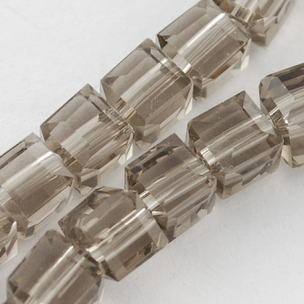 

PandaHall Glass Bead Strands, Faceted, Cube, Tan, 7~8x7~8x7~8mm, Hole: 1mm, about 72pcs/strand, 21.6 inch Glass Cube Orange