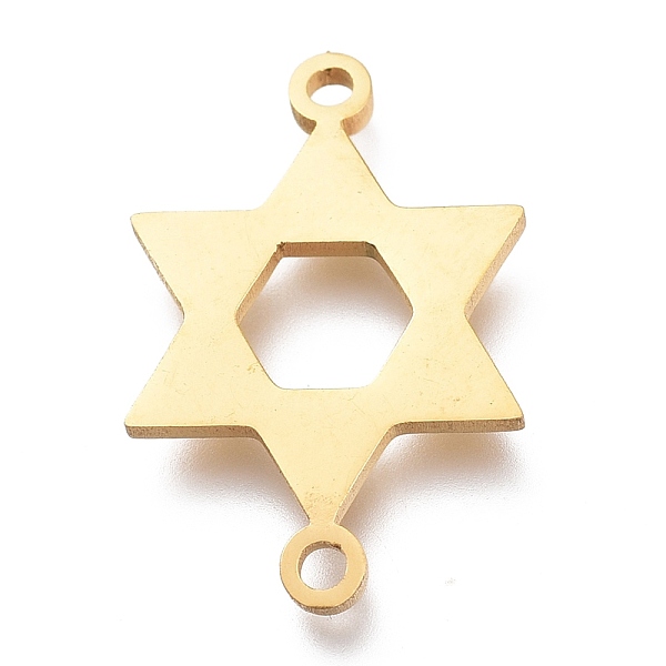 

PandaHall 304 Stainless Steel Links Connectors, Laser Cut, Star of David, Golden, 13x20.5x1mm, Hole: 1.5mm 304 Stainless Steel Star