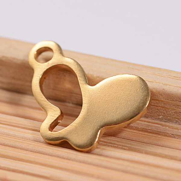 

PandaHall Ion Plating(IP) Butterfly 304 Stainless Steel Charms, Golden, 14x10x1mm, Hole: 2mm 304 Stainless Steel Butterfly
