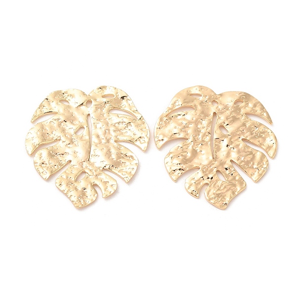 

PandaHall Brass Pendants, Monstera Leaf Charm, Real 18K Gold Plated, 31x29x1mm, Hole: 1.2mm Brass Leaf