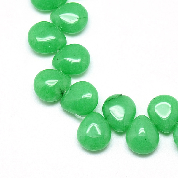 

PandaHall Natural White Jade Pendant Beads Strands, Top Drilled Beads, Dyed, Teardrop, Spring Green, 12x9~10x5~6mm, Hole: 1mm, about...