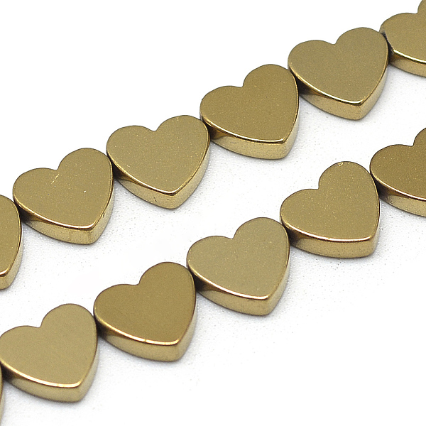 

PandaHall Electroplate Non-magnetic Synthetic Hematite Beads Strands, Heart, Golden Plated, 8x7x2mm, Hole: 0.5mm, about 51pcs/strand, 15.7...
