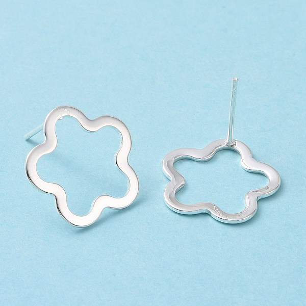 

PandaHall 201 Stainless Steel Flower Stud Earring with 316 Stainless Steel Pin for Women, 925 Sterling Silver Plated, 14x14mm, Pin: 0.7mm...