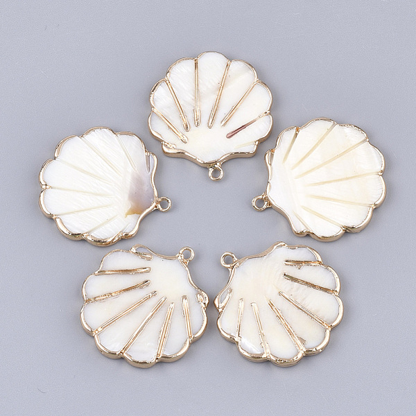 Electroplate Freshwater Shell Pendants