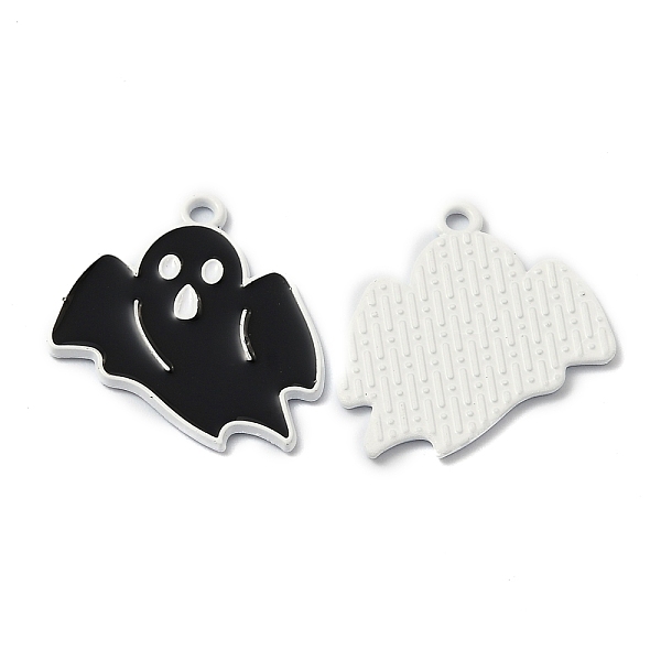 

PandaHall Alloy Enamel Pendants, for Hallows'Day, Ghost, Black, 26.5x23x1.2mm, Hole: 1.8mm Alloy+Enamel Ghost Black