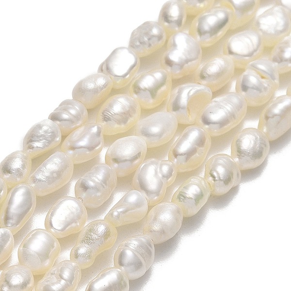 

PandaHall Natural Cultured Freshwater Pearl Beads Strands, Two Sides Polished, Linen, 5.5~6x4.5x3mm, Hole: 0.7mm, about 56~66pcs/strand..., Brown