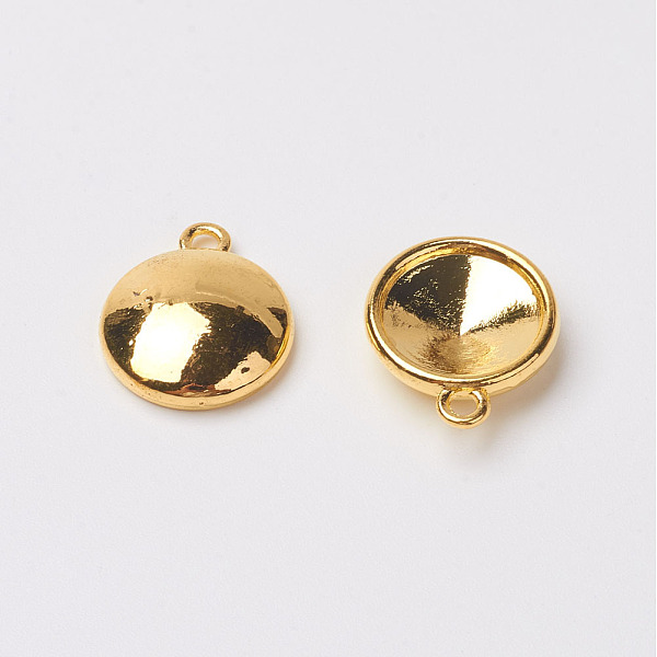 

PandaHall Tibetan Style Alloy Flat Round Charm Pendant Rivoli Xilion Pointed Back Chaton Rhinestone Settings, Golden, Fit for 8mm rhinestone...
