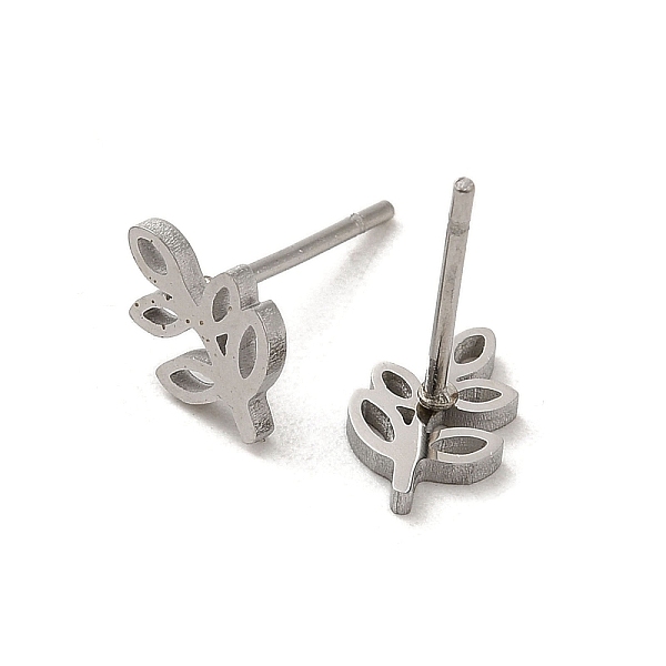 

PandaHall 304 Stainless Steel Stud Earrings, Leaf, Stainless Steel Color, 9x6mm 304 Stainless Steel Leaf
