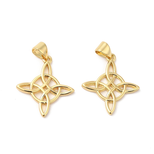 

PandaHall Brass Pendants, Irish Knot Charms, Real 16K Gold Plated, 21x18.5x1.5mm, Hole: 4x3.5mm Brass Others