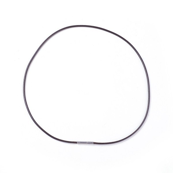

PandaHall Waxed Polyester Cord Necklace Making, with 304 Stainless Steel Clasps, Saddle Brown, 22.04 inch(56cm), 2mm Waxed Polyester Cord...