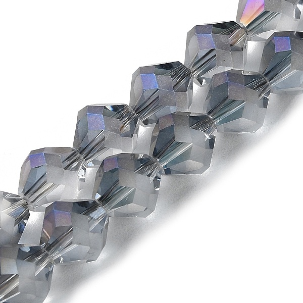 

PandaHall Electroplate Transparent Glass Beads Strands, Frosted, Rainbow Plated, Faceted Bicone, Slate Blue, 10x9.5mm, Hole: 1.2mm, about...