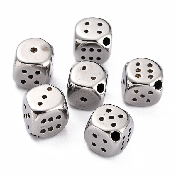 

PandaHall 304 Stainless Steel Beads, Dice, Stainless Steel Color, 10x10x10mm, Hole: 2mm 304 Stainless Steel Dice