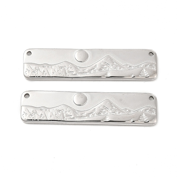 

PandaHall 304 Stainless Steel Pendants, Rectangle with Mountain Charm , Stainless Steel Color, 10x40x1.5mm, Hole: 1.2mm 304 Stainless Steel...