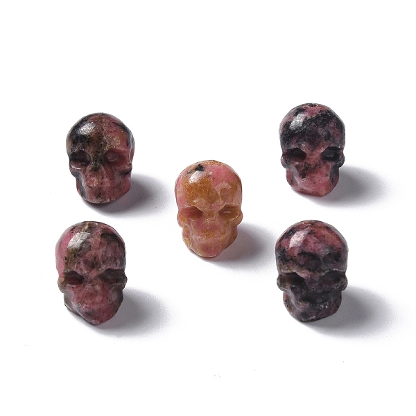 

PandaHall Natural Rhodonite Beads, Skull, 13x10x11.5mm, Hole: 1mm Rhodonite Skull