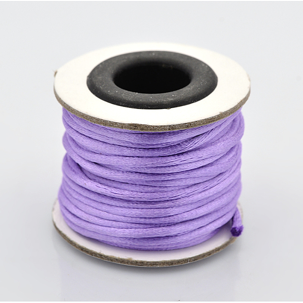 

PandaHall Macrame Rattail Chinese Knot Making Cords Round Nylon Braided String Threads, Satin Cord, Medium Purple, 2mm, about 10.93 yards...
