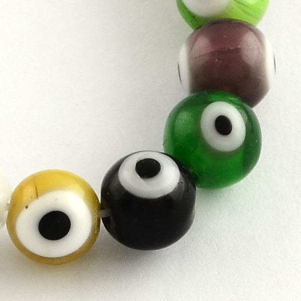 

PandaHall Round Handmade Evil Eye Lampwork Beads Strands, Mixed Color, 8mm, Hole: 1mm, about 48pcs/strand, 13.7 inch Lampwork Evil Eye..., Multicolor