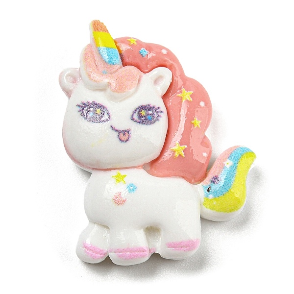 

PandaHall Opaque Resin Cabochons, Unicorn, Coral, 28x22x8.5mm Resin Unicorn Red