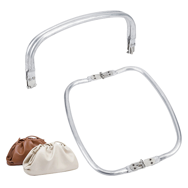 

PandaHall Aluminum Bag Handles, with Iron Finding, Arch, Platinum & Silver, 24.4x11.3x2cm Aluminum