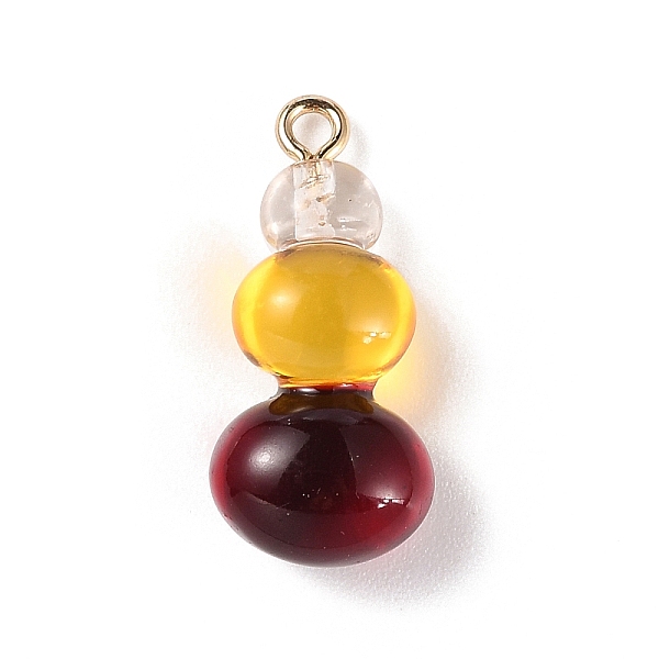 

PandaHall Three Color Resin Pendants, Gourd Charms with Light Gold Tone Alloy Loops, Dark Red, 25.5x12x9mm, Hole: 2mm Alloy+Resin Others