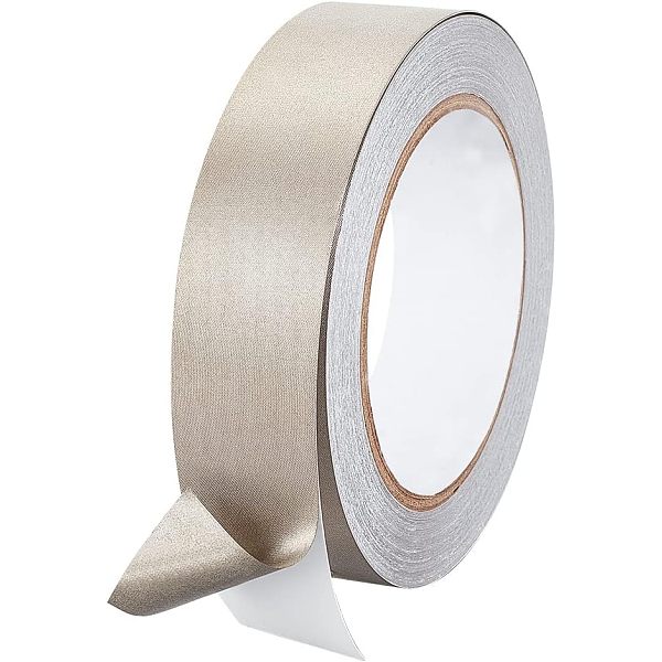 

PandaHall OLYCRAFT 0.8 Inch x 65 Feet Faraday Cloth Tape Double Conductive RF Fabric Tape High Shielding Conductive Tape Sliver Fabric..., Silver