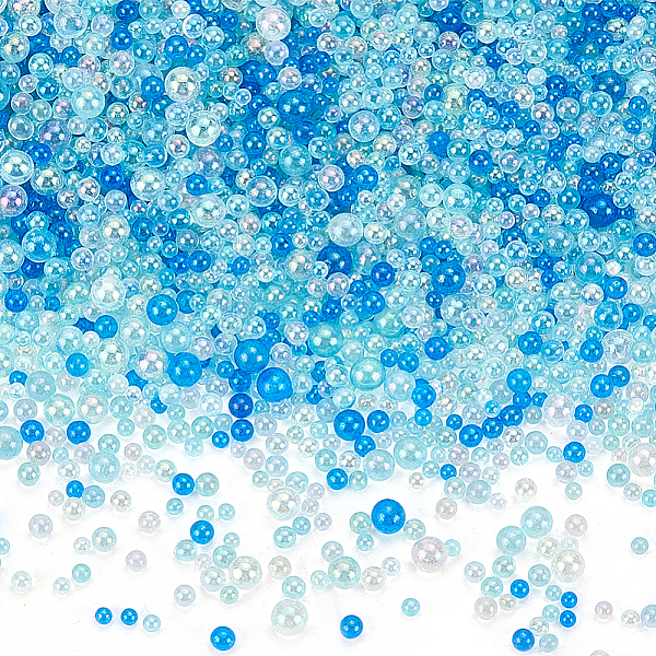 

PandaHall Olycraft 200G Glass Beads, Bubble Beads, Round, No Hole, Royal Blue, 2~3mm Glass Round