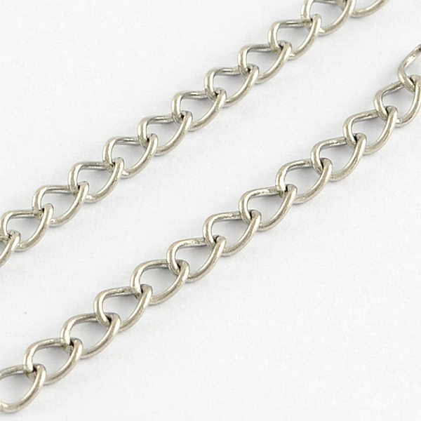 

PandaHall 304 Stainless Steel Curb Chains, Soldered, with Spool, Solder, Stainless Steel Color, 3.3x2.5x0.5mm, about 328.08 Feet(100m)/roll...