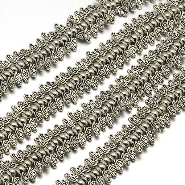 

PandaHall Tibetan Style Wing Alloy Bead Strands, Lead Free, Antique Silver, 4.5x14x3.5mm, Hole: 2mm, about 59pcs/strand, 8 inch Alloy Wing