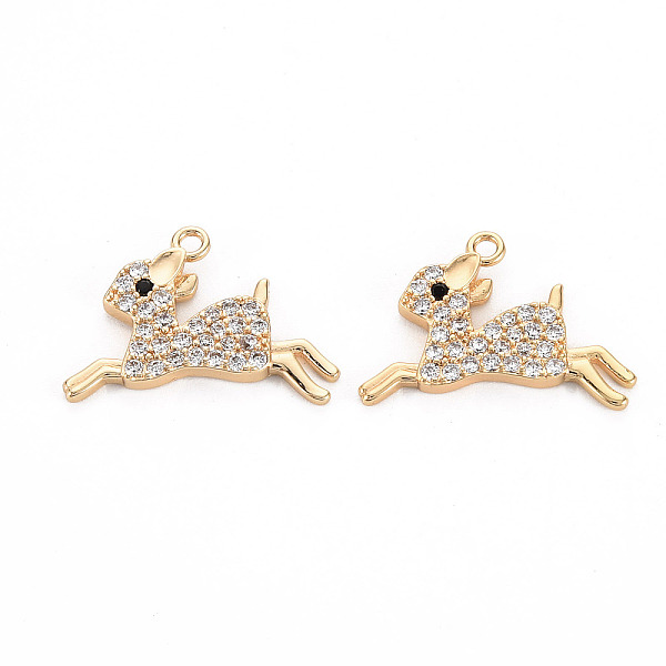 

PandaHall Brass Micro Pave Clear Cubic Zirconia Charms, Nickel Free, Deer, Real 18K Gold Plated, 13x18.5x2mm, Hole: 1.4mm Brass+Cubic...