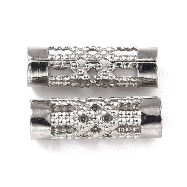 

PandaHall 316 Surgical Stainless Steel Filigree Tube Beads, Stainless Steel Color, 12x4mm, Hole: 3mm 316 Surgical Stainless Steel Column