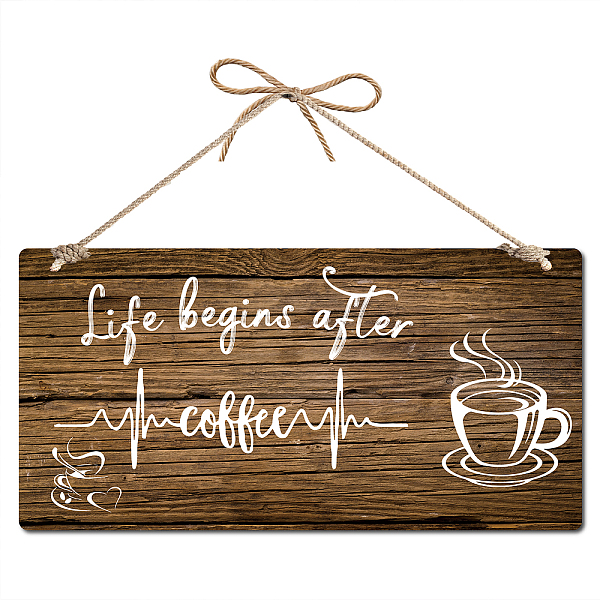 

PandaHall CREATCABIN PVC Hanging Wall Decorations, with Jute Cord, Rectangle, Cup Pattern, 150x300x1mm, 1pc Plastic Tableware