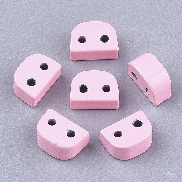 

PandaHall Spray Painted Alloy Multi-Strand Links, For Tile Elastic Bracelets Making, Semicircle, Pink, 8.5x4x6mm, Hole: 1.4mm Alloy Half...