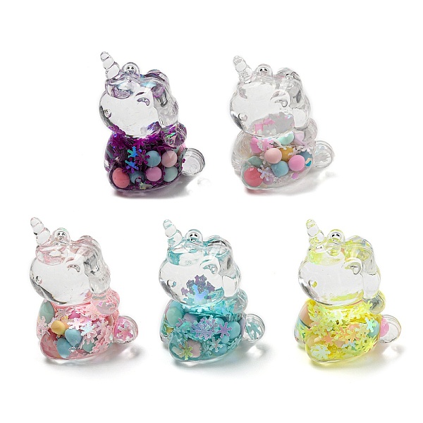 

PandaHall Luminous Transparent Acrylic Big Pendants, with Star Quicksand, Unicorn, Mixed Color, 57x41x33mm, Hole: 2.7mm Acrylic Unicorn..., Multicolor