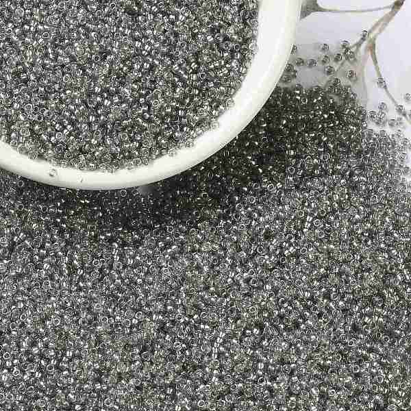 

PandaHall MIYUKI Round Rocailles Beads, Japanese Seed Beads, (RR2266) Fancy Lined Ice, 15/0, 1.5mm, Hole: 0.7mm, about 5555pcs/10g Glass..., Gray