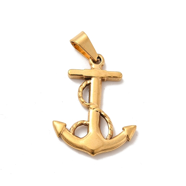 

PandaHall Vacuum Plating 201 Stainless Steel Pendants, Anchor Charms, Golden, 26.5x25x2.5mm, Hole: 7x3.5mm 201 Stainless Steel Anchor & Helm