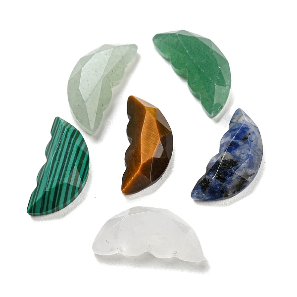 

PandaHall Natural Mixed Gemstone Butterfly Wing Cabochons, Faceted, Mixed Dyed and Undyed, 15x6.5~7x4~4.5mm Mixed Stone Butterfly