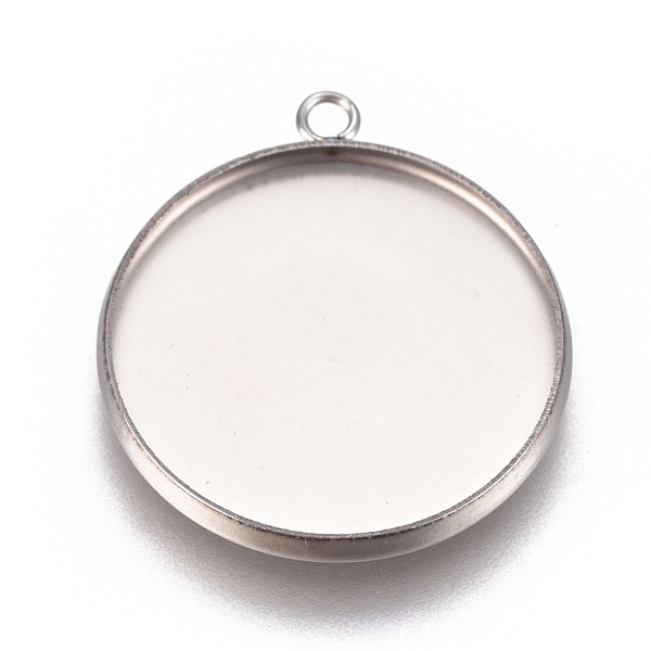 

PandaHall 304 Stainless Steel Pendant Cabochon Settings, Plain Edge Bezel Cups, Flat Round, Stainless Steel Color, Tray: 20mm, 24.5x21.8x2mm...
