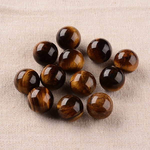 

PandaHall Natural Tiger Eye Round Ball Beads, Gemstone Sphere, No Hole/Undrilled, 16mm Tiger Eye Round
