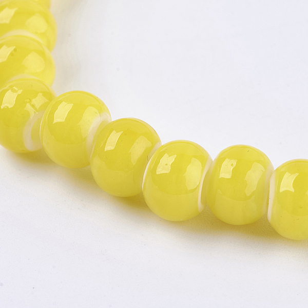 

PandaHall Lampwork Beads, Rondelle, Yellow, 8~8.5x6.5~7mm, Hole: 3mm Lampwork Rondelle Yellow