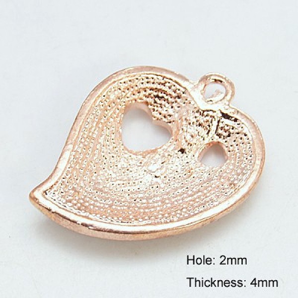 

PandaHall Alloy Rhinestone Pendants, Grade A, Heart, Rose Gold, Crystal, 27x21x4mm, Hole: 2mm Alloy+Rhinestone Heart Clear