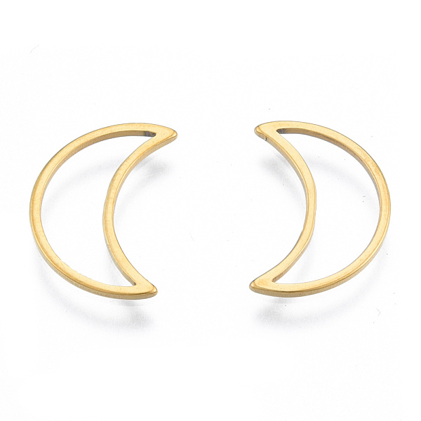 

PandaHall 201 Stainless Steel Linking Rings, Moon, Golden, 16x11x1mm, Inner Diameter: 5x14mm 201 Stainless Steel Moon