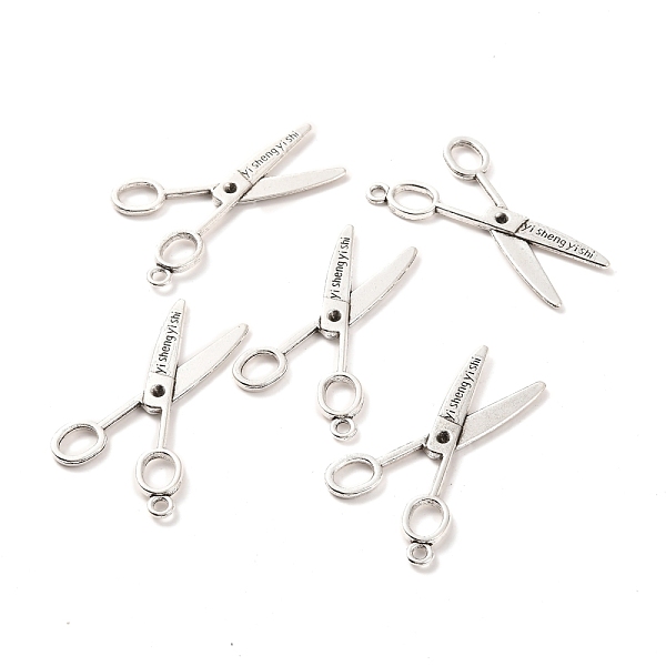 

PandaHall Tibetan Style Alloy Pendants, Scissors, Antique Silver, Lead Free and Cadmium Free, 39x20x2mm, Hole: 2mm Alloy Tool