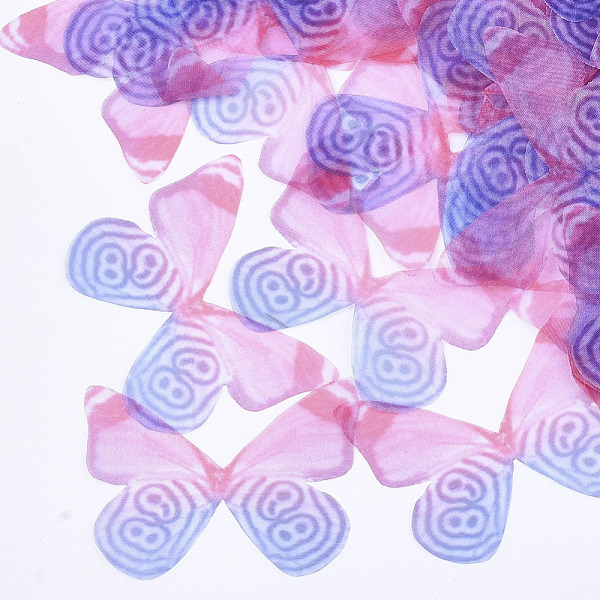 

PandaHall Organza Fabric, For DIY Jewelry Making Crafts, Butterfly, Hot Pink, 38x50mm Organza Pink
