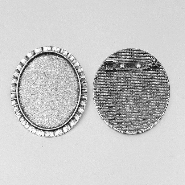 

PandaHall Vintage Tibetan Style Alloy Brooch Cabochon Bezel Settings, Cadmium Free & Lead Free, with Iron Pin Back Bar Findings, Antique...