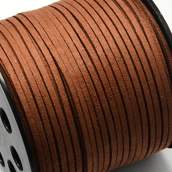 

PandaHall Faux Suede Cord, Faux Suede Lace, Saddle Brown, 5x1.4mm, about 49.21 yards(45m)/roll Faux Suede Brown