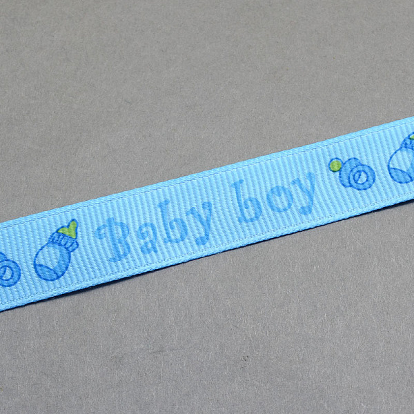 

PandaHall Baby Shower Ornaments Decorations Word Baby Boy Printed Polyester Grosgrain Ribbons, Deep Sky Blue, 5/8 inch(16mm), about...