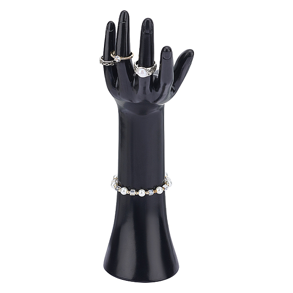 

PandaHall PH 1pc Smooth Left Hand Model Black Display Stand Rack Glove Display Rack Mannequin Hands Jewelry Display Holder for Rings...